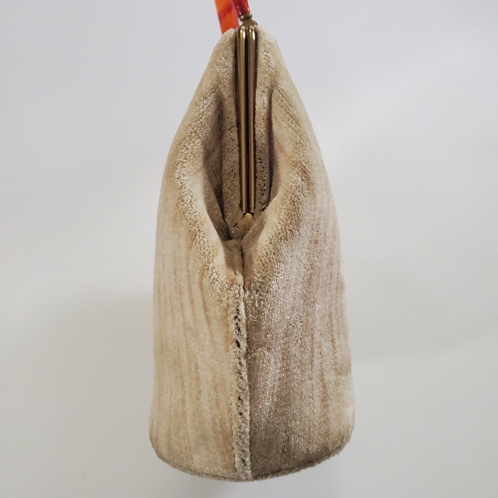 Garay Textured Handbag Bakelite Handle Cream Tan Vintage 50s 60s - Picture 3 of 13